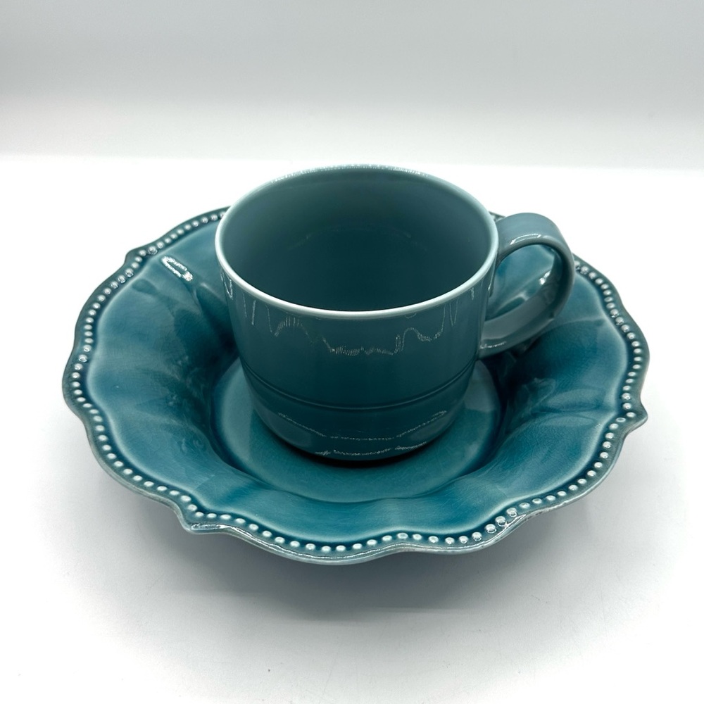 2 Crate&Barrel Blue Aaron Probyn Mugs. Pattern is Hue. Discontinued. - Picture 8 of 10